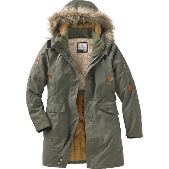 Jackets & Blazers - Women's Light Army Green Water Hooded Faux Fur Winter Warm Vest Jacket Coats